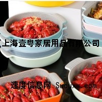 壹粤麻辣龙虾盘，上海密胺餐具方形龙虾盘，圆形龙虾盆
